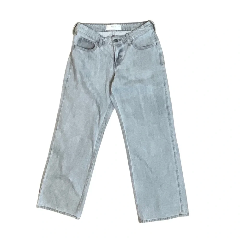 Hollister Low-Rise Baggy Jeans Womens 6R W28 Grey Wide Leg Denim Pants